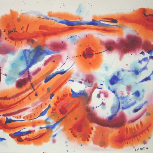 Orange Feathers 19" by 24"