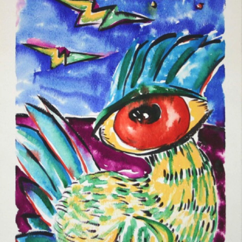 Cosmic Chicken 18'by12"