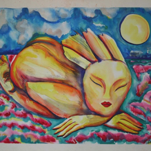 Japanese Bunny 18"by24"