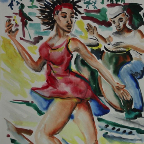 Dancing to the Drums 20'"by 15"