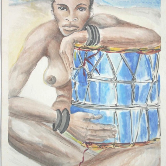 The Blue Drum 24" by 18"