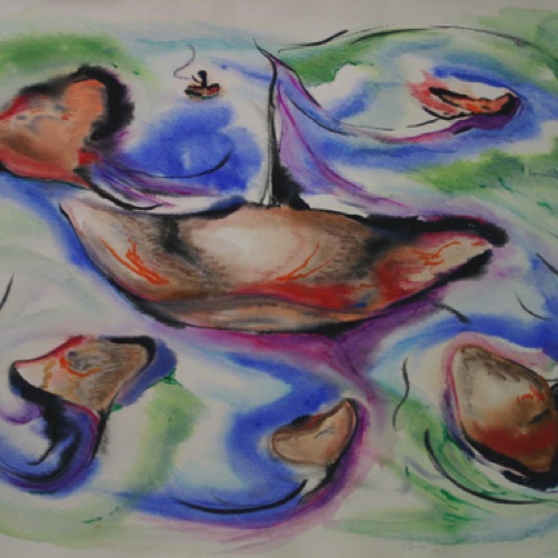 Stingrays 22"by30"