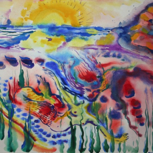 Happy Mermaid 11" by 20"