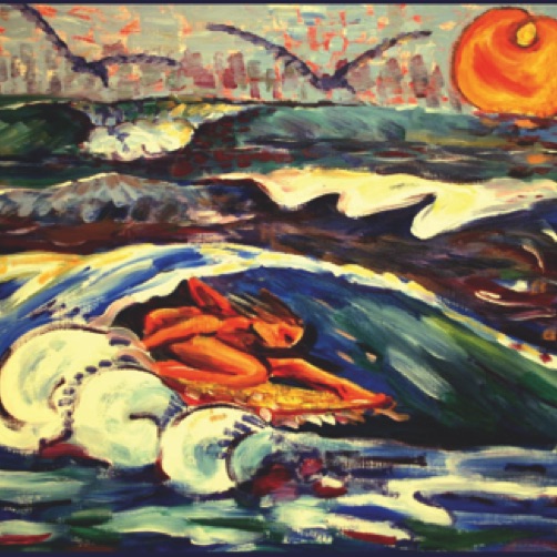 Two Suns Tubed 24" by 30" Acrylics