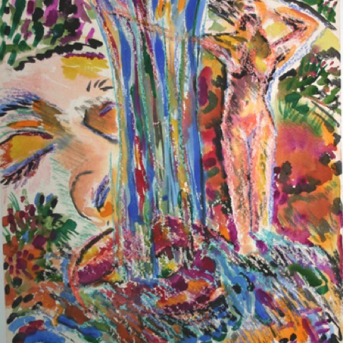 Drinking the Healing Water 24"by18"