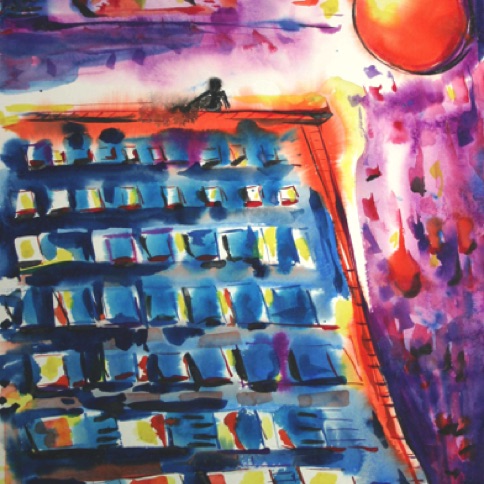 Looking From Above 24"by18"