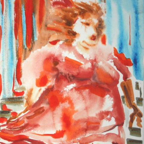 Lady in the Wind 18"by12"