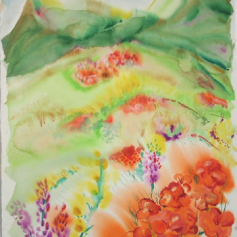 Poppys On a Hill 30"by22"