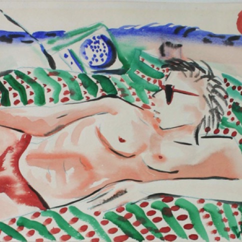 Beach Watching12"by18"